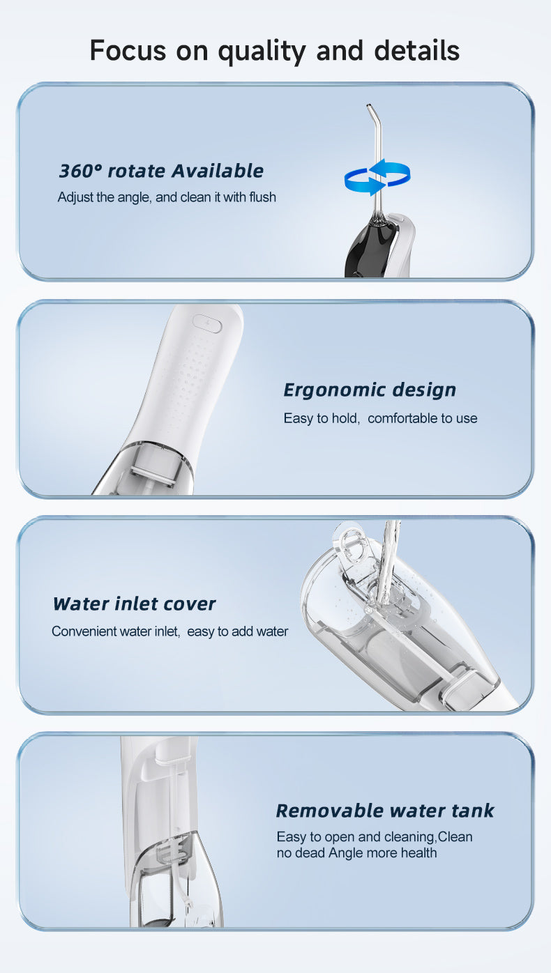 High-pressure water flosser for deep cleaning